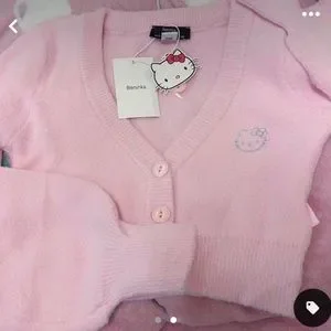 iso // looking for !! Bershka Hello Kitty Pink Cardigan Sweater